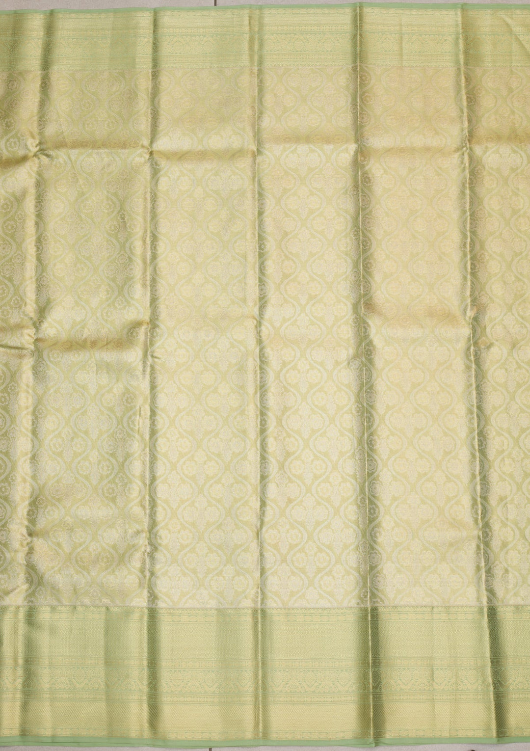 Pista Green Zariwork Pure Silk Saree-Koskii