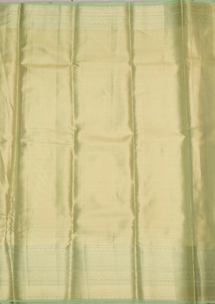 Pista Green Zariwork Pure Silk Saree-Koskii