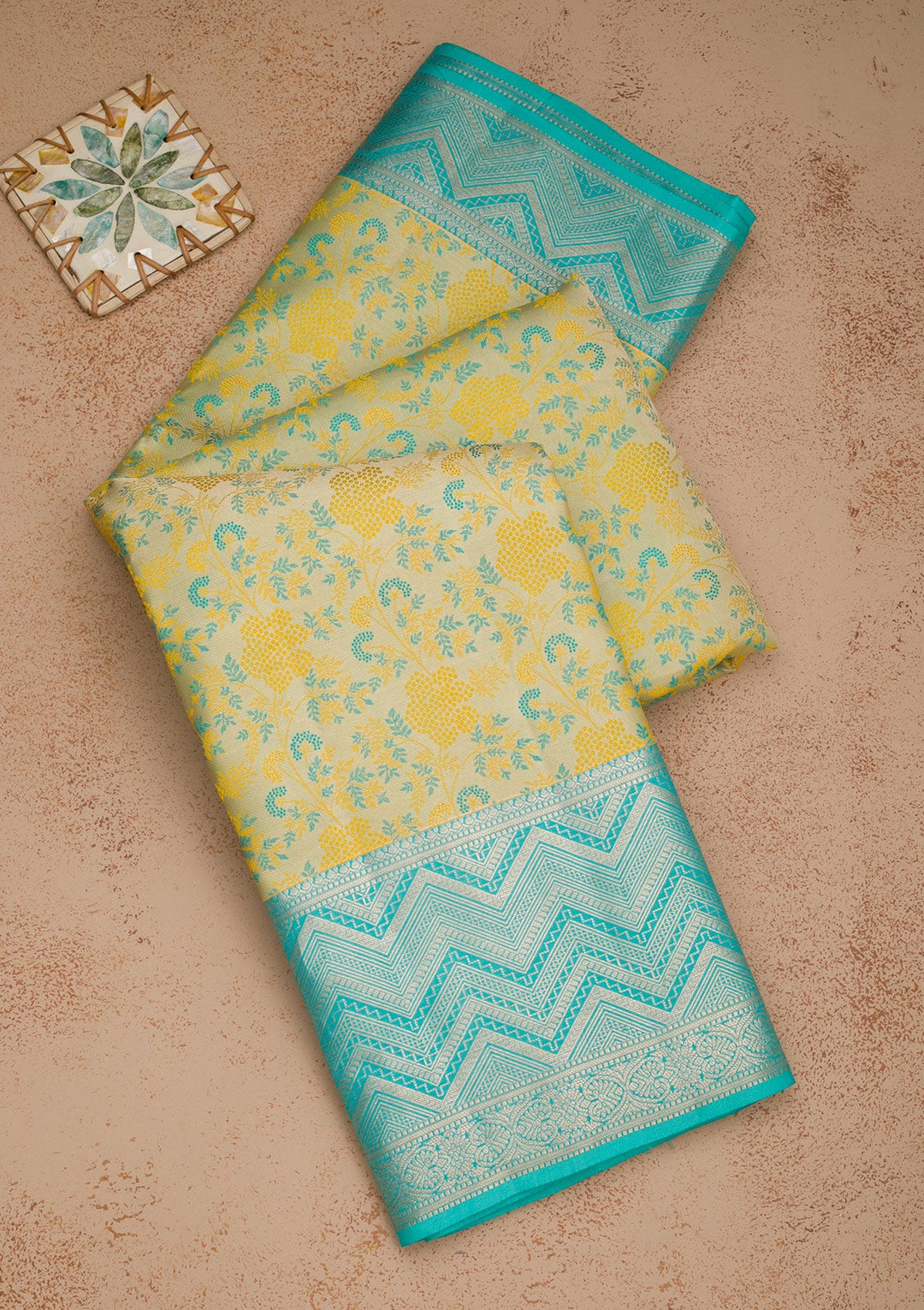 Pista Green Zariwork Pure Silk Saree-Koskii