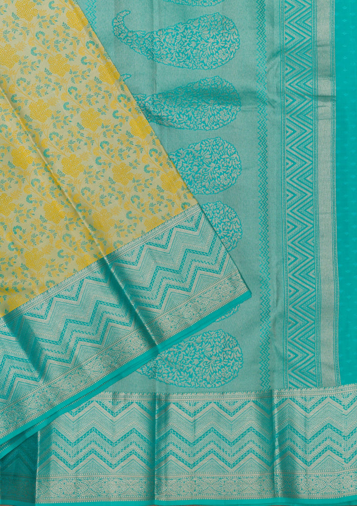 Pista Green Zariwork Pure Silk Saree-Koskii