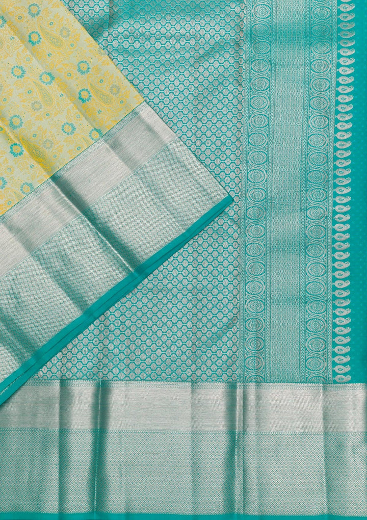 Pista Green Zariwork Pure Silk Saree-Koskii