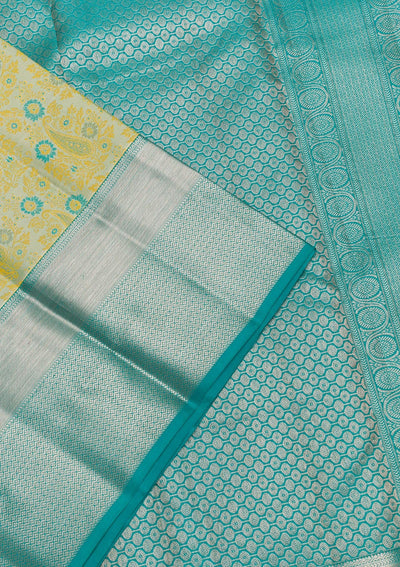 Pista Green Zariwork Pure Silk Saree-Koskii