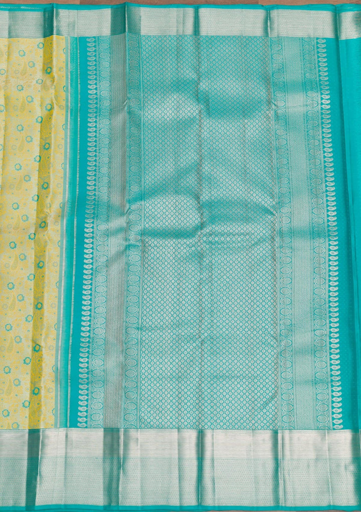 Pista Green Zariwork Pure Silk Saree-Koskii