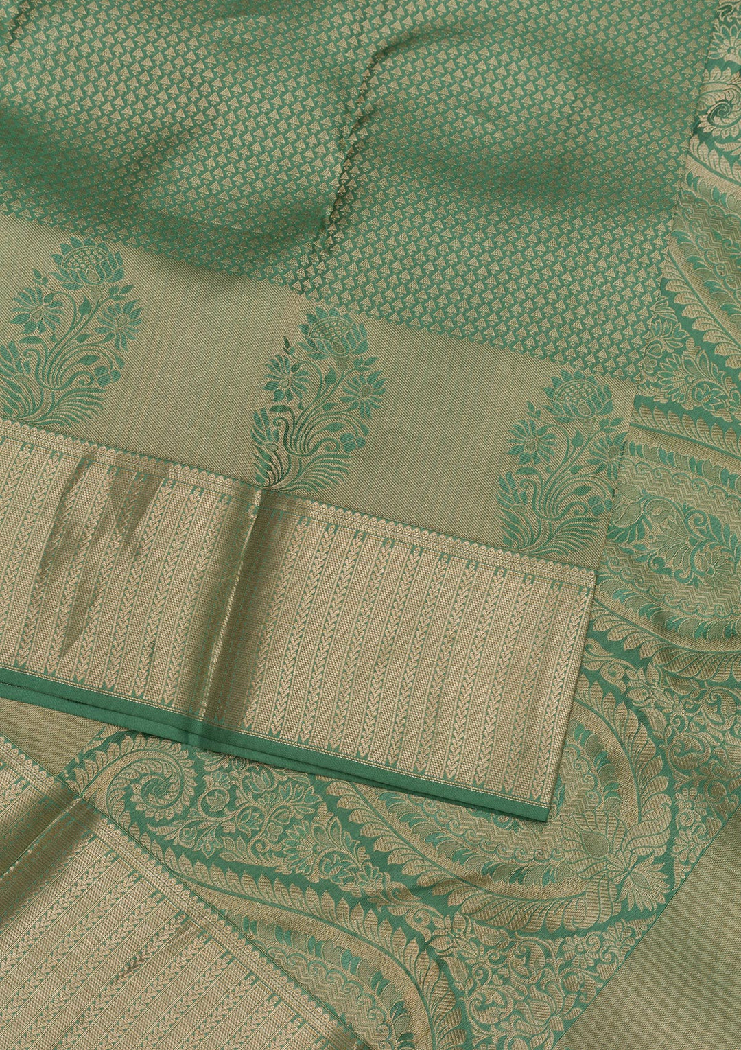 Pista Green Zariwork Pure Silk Saree-Koskii