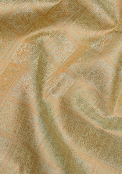 Pista Green Zariwork Pure Silk Saree-Koskii