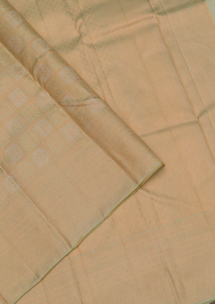 Pista Green Zariwork Pure Silk Saree-Koskii