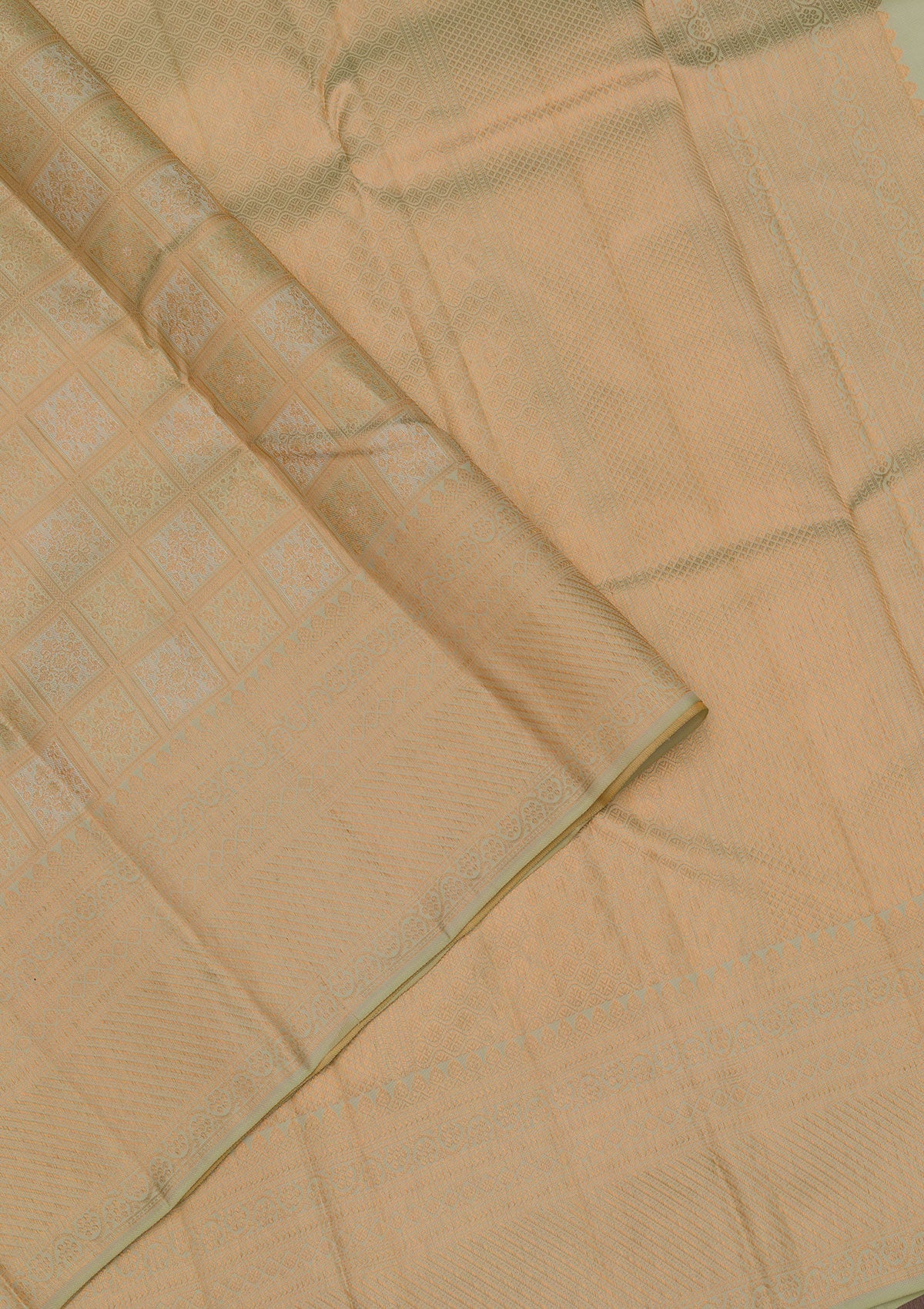 Pista Green Zariwork Pure Silk Saree-Koskii