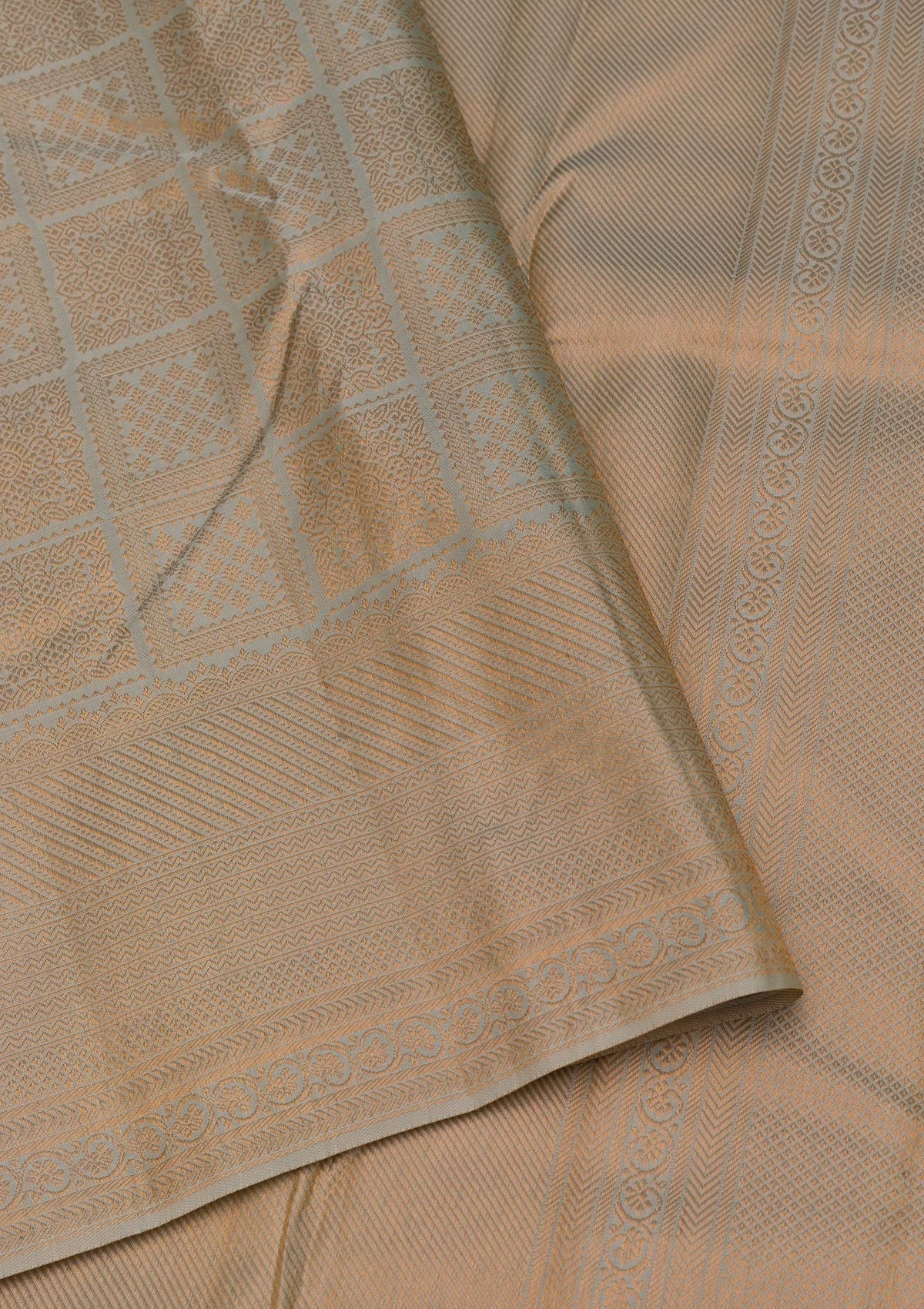 Little Grey Zariwork Pure Silk Saree-Koskii