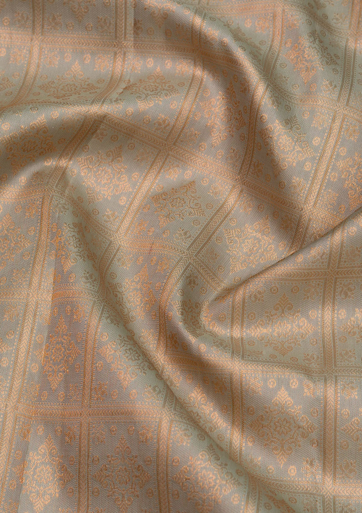 Pista Green Zariwork Pure Silk Saree-Koskii
