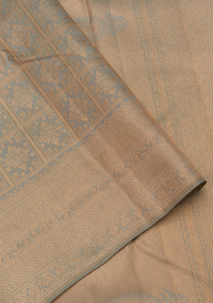 Pista Green Zariwork Pure Silk Saree-Koskii