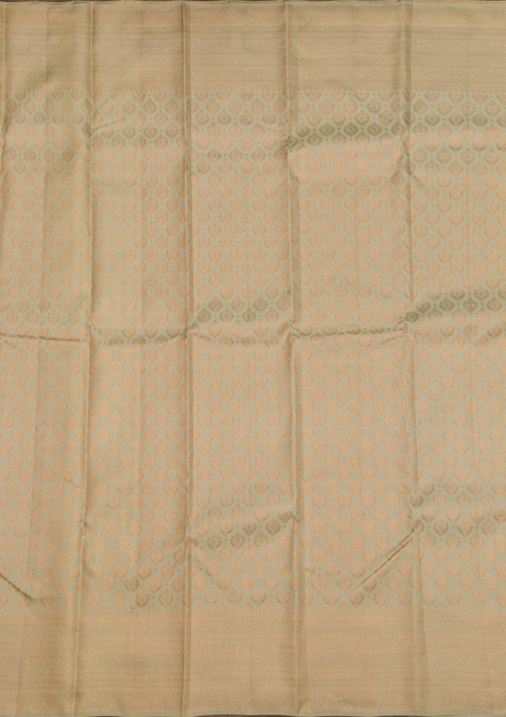 Pista Green Zariwork Pure Silk Saree-Koskii