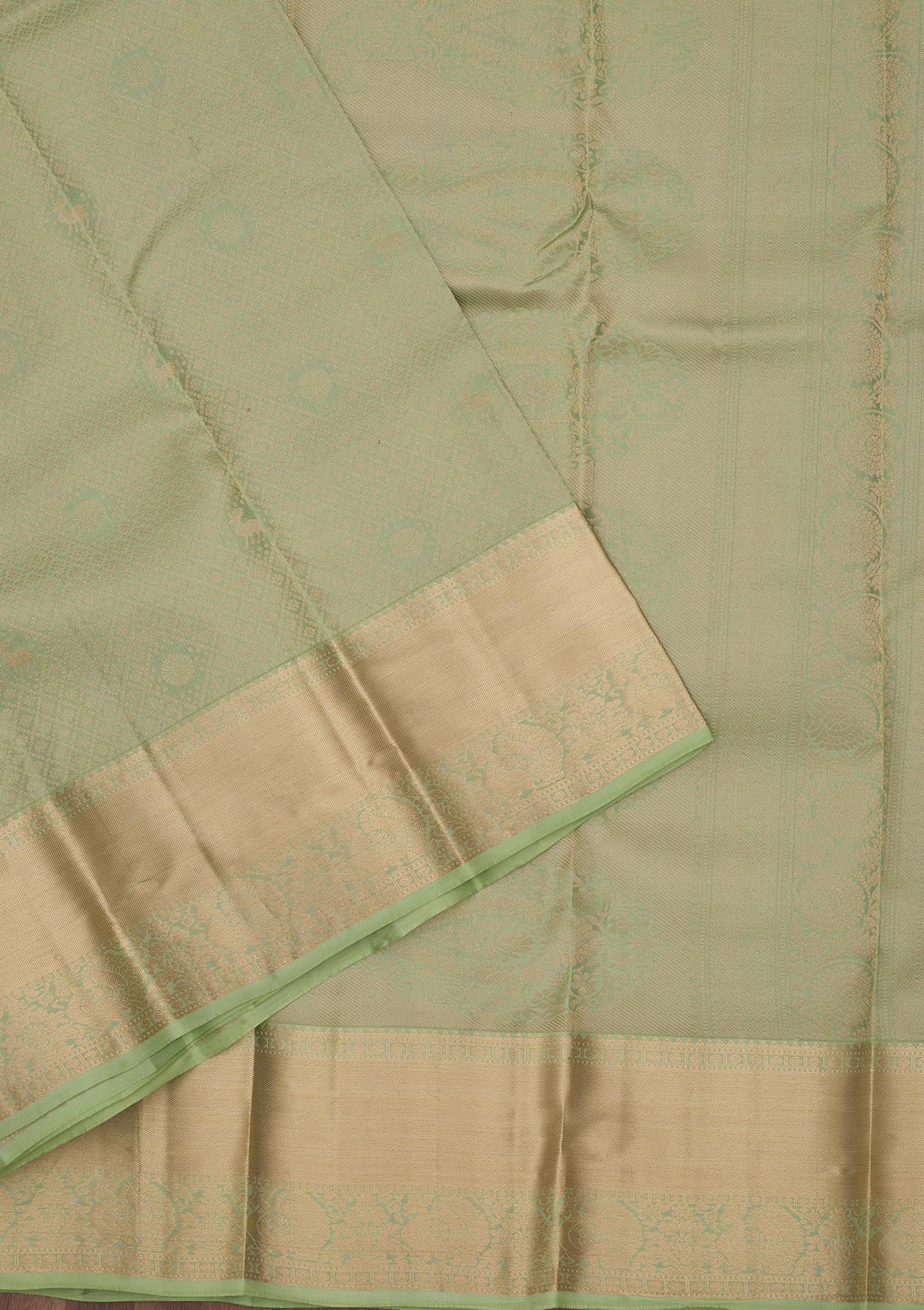 Pista Green Zariwork Pure Silk Saree