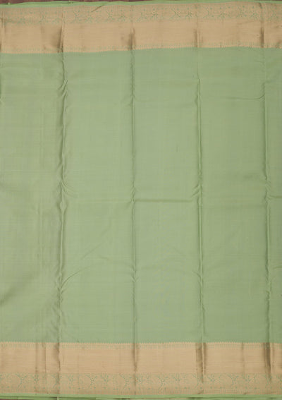 Pista Green Zariwork Pure Silk Saree