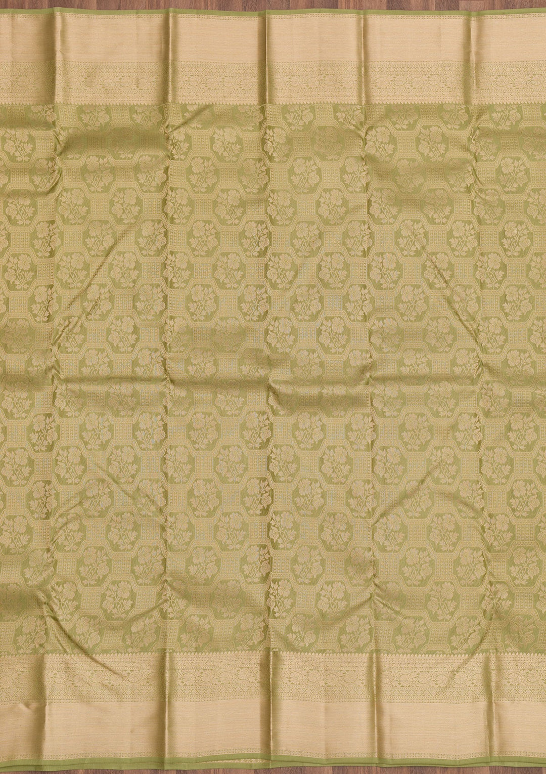 Pista Green Zariwork Pure Silk Saree-Koskii