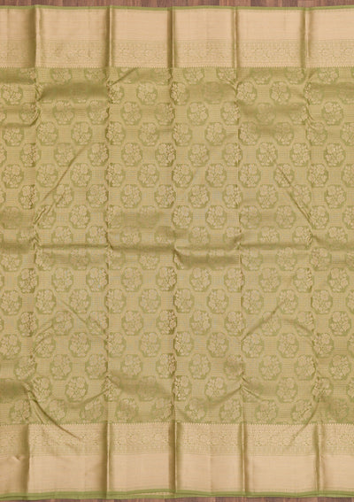 Pista Green Zariwork Pure Silk Saree-Koskii