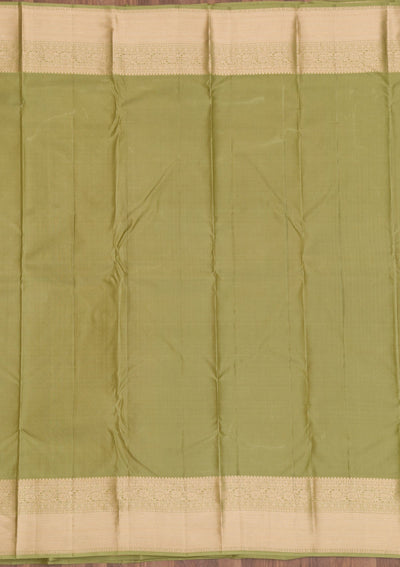 Pista Green Zariwork Pure Silk Saree-Koskii