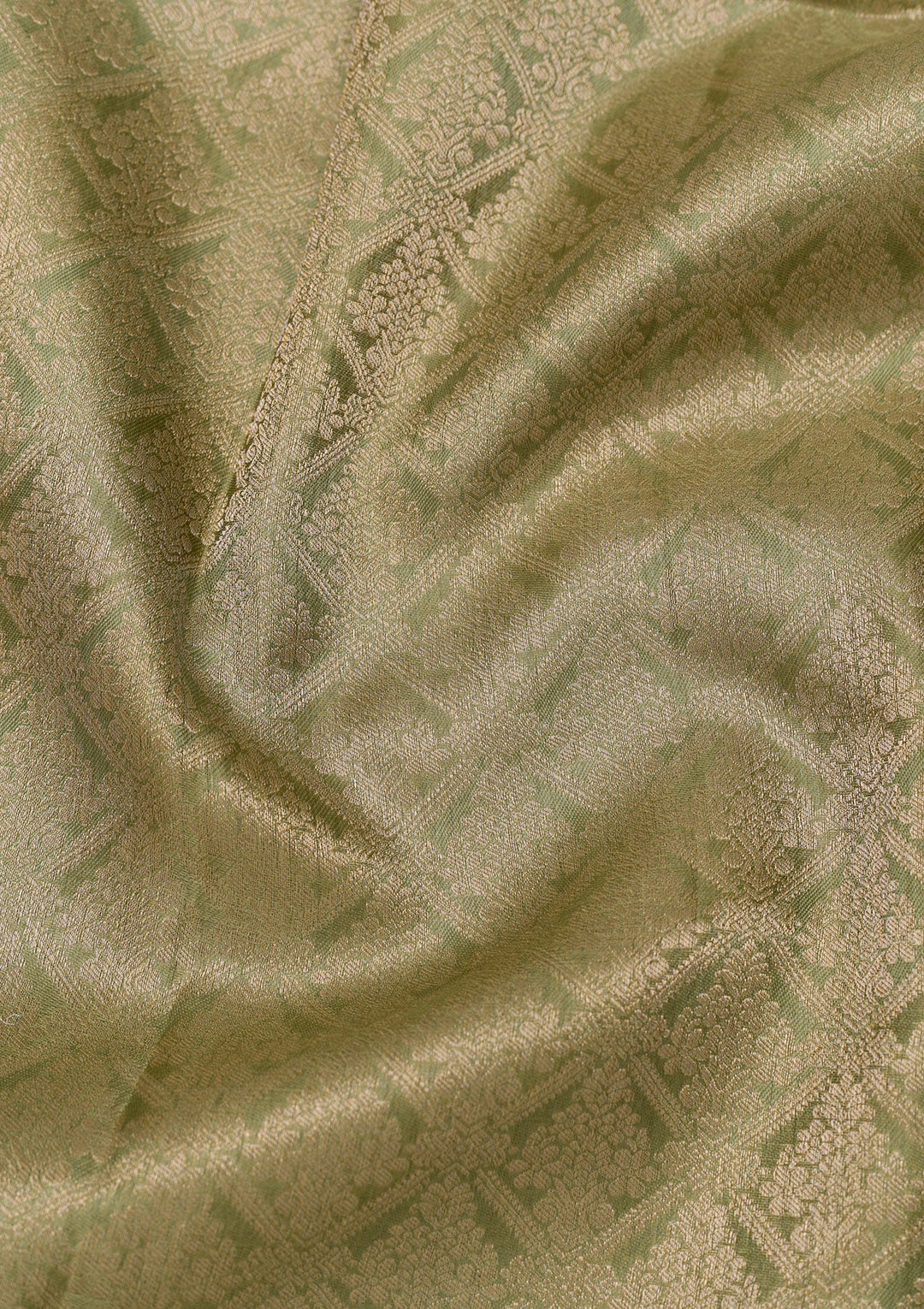 Pista Green Zariwork Pure Silk Saree-Koskii