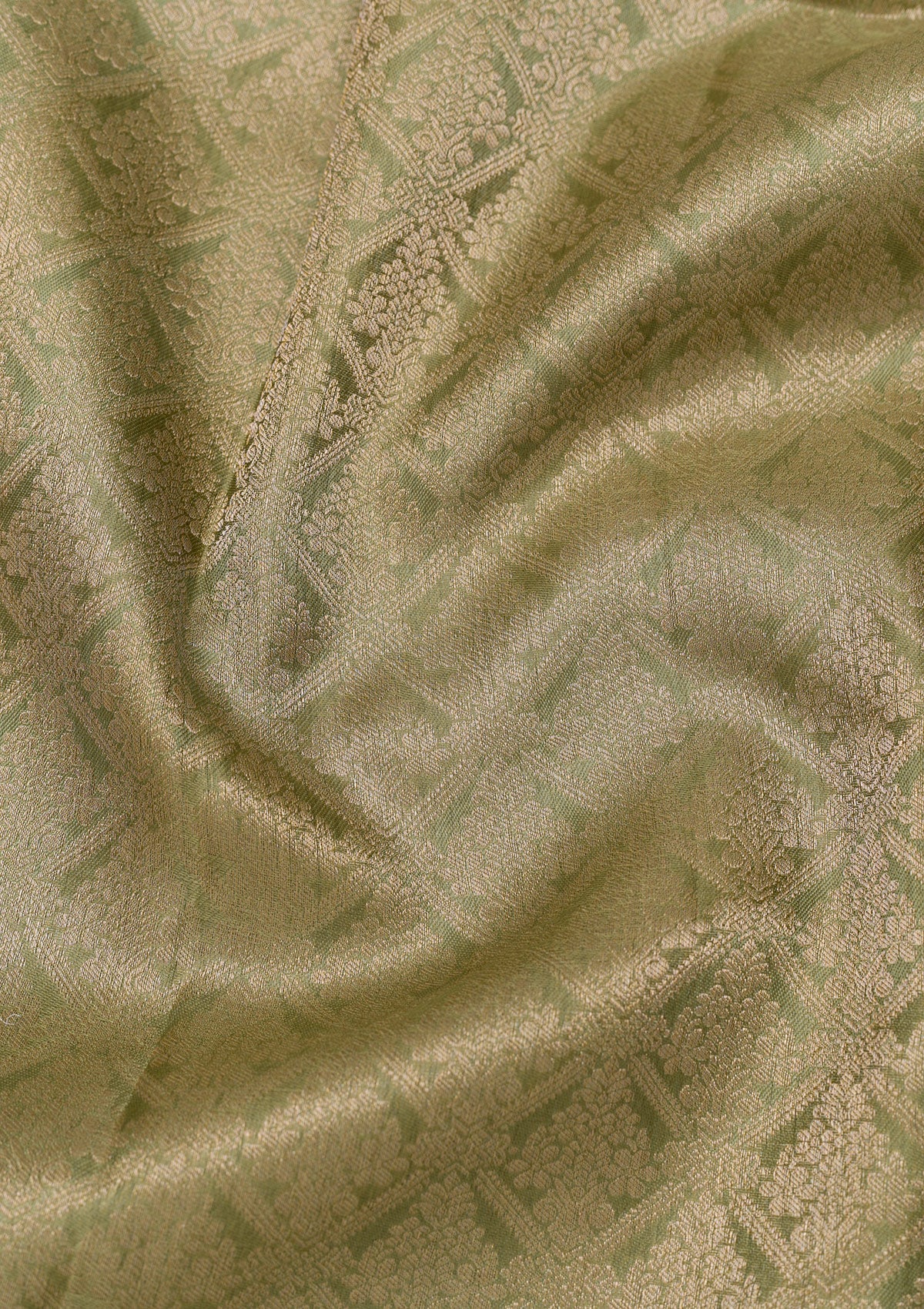 Pista Green Zariwork Pure Silk Saree-Koskii