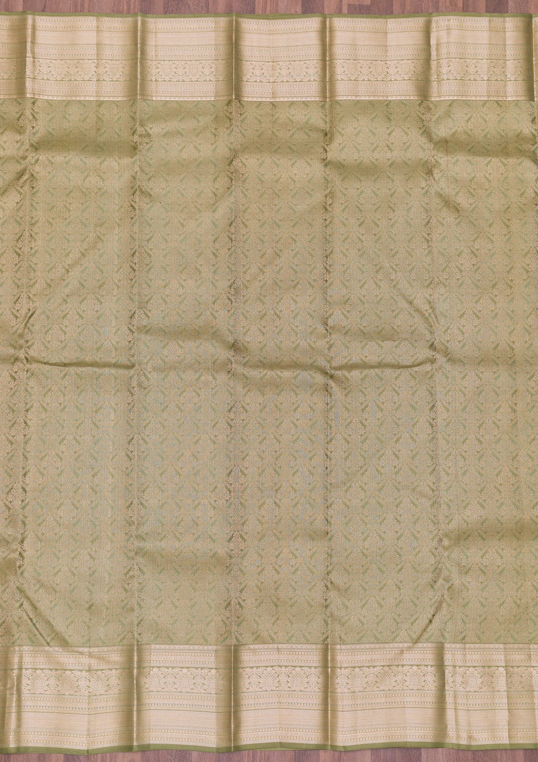 Pista Green Zariwork Pure Silk Saree-Koskii