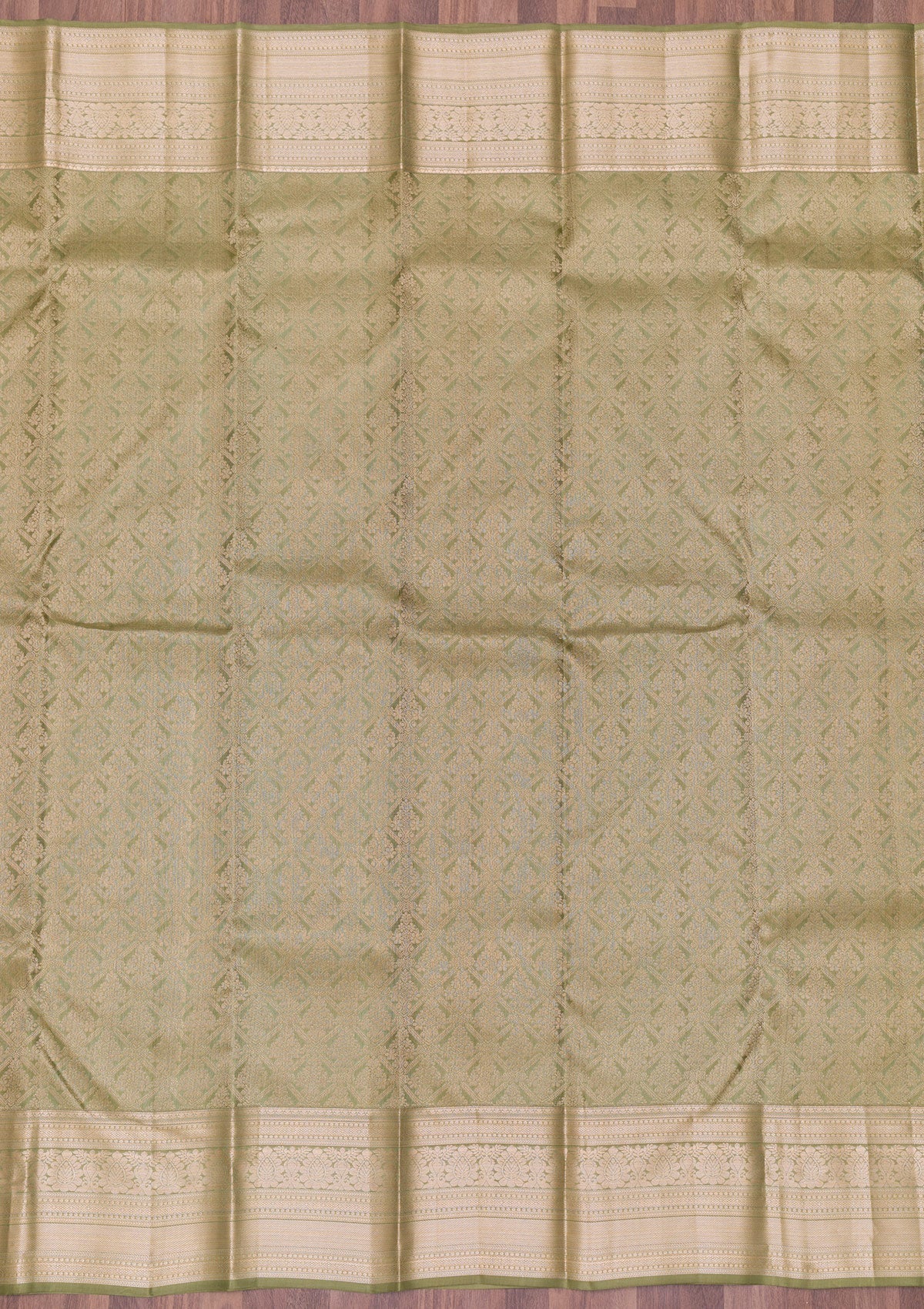 Pista Green Zariwork Pure Silk Saree-Koskii
