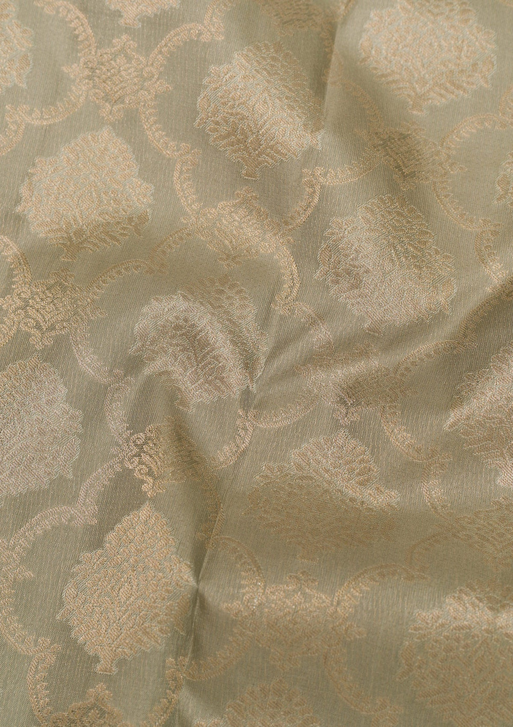 Pista Green Zariwork Pure Silk Saree-Koskii