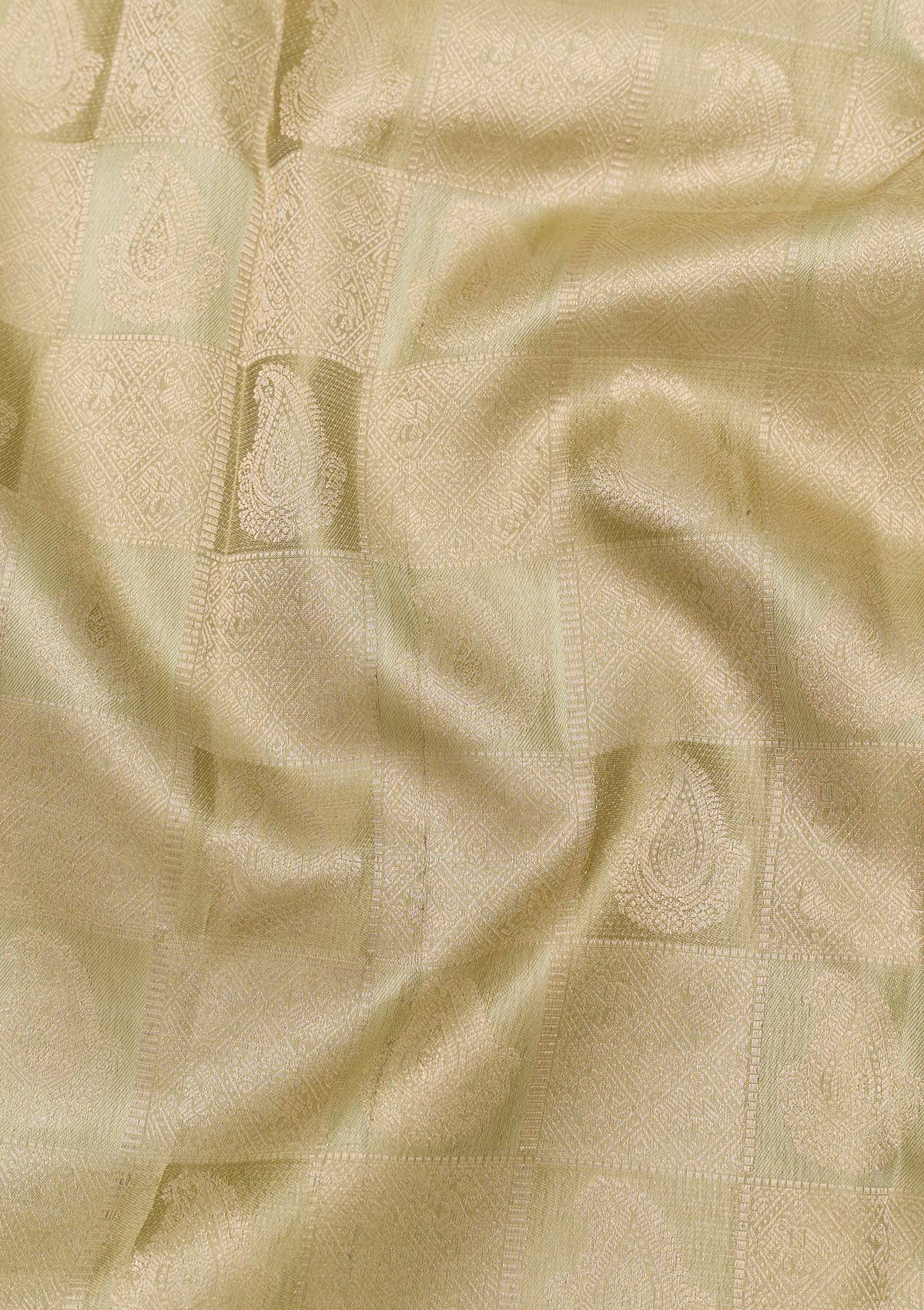 Pista Green Zariwork Pure Silk Saree-Koskii