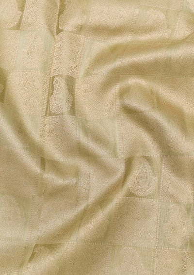 Pista Green Zariwork Pure Silk Saree-Koskii