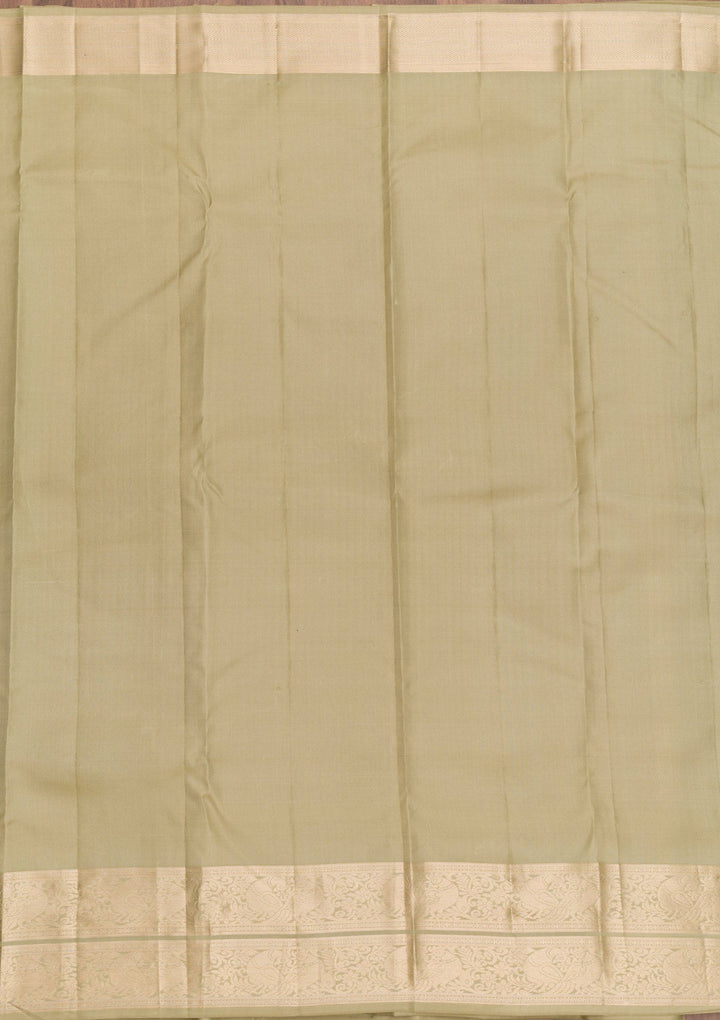 Pista Green Zariwork Pure Silk Saree-Koskii