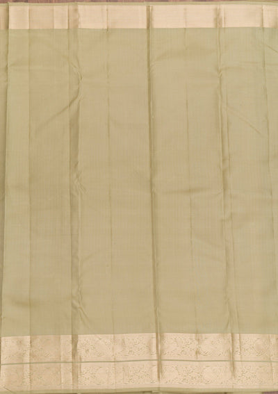 Pista Green Zariwork Pure Silk Saree-Koskii