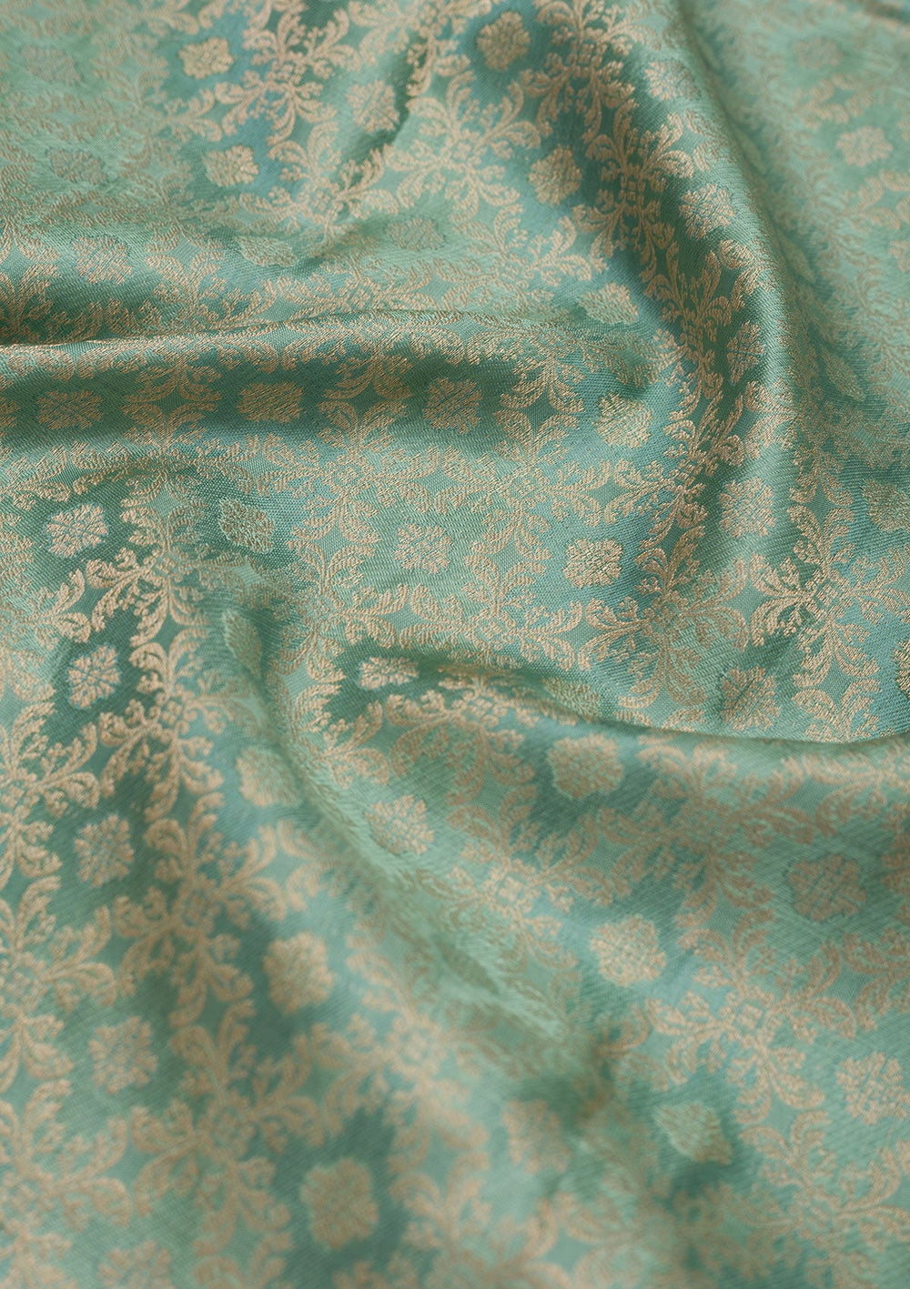 Pista Green Zariwork Pure Silk Saree-Koskii