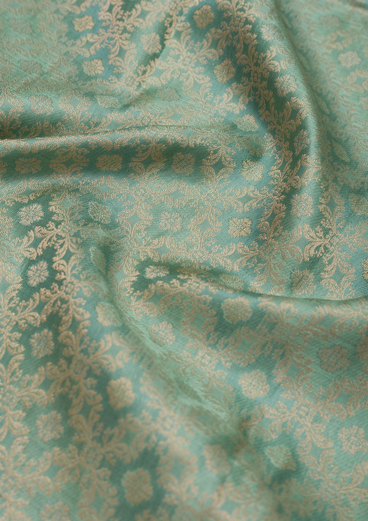 Pista Green Zariwork Pure Silk Saree-Koskii