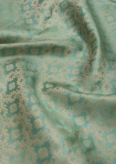 Pista Green Zariwork Pure Silk Saree-Koskii
