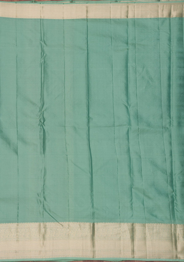 Pista Green Zariwork Pure Silk Saree-Koskii