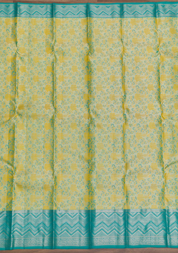 Pista Green Zariwork Pure Silk Saree-Koskii