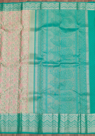 Pista Green Zariwork Pure Silk Saree-Koskii