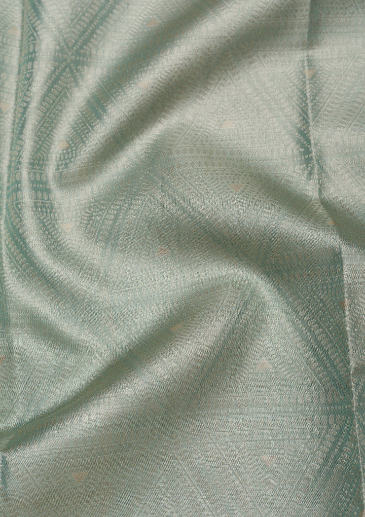 Pista Green Zariwork Pure Silk Saree-Koskii