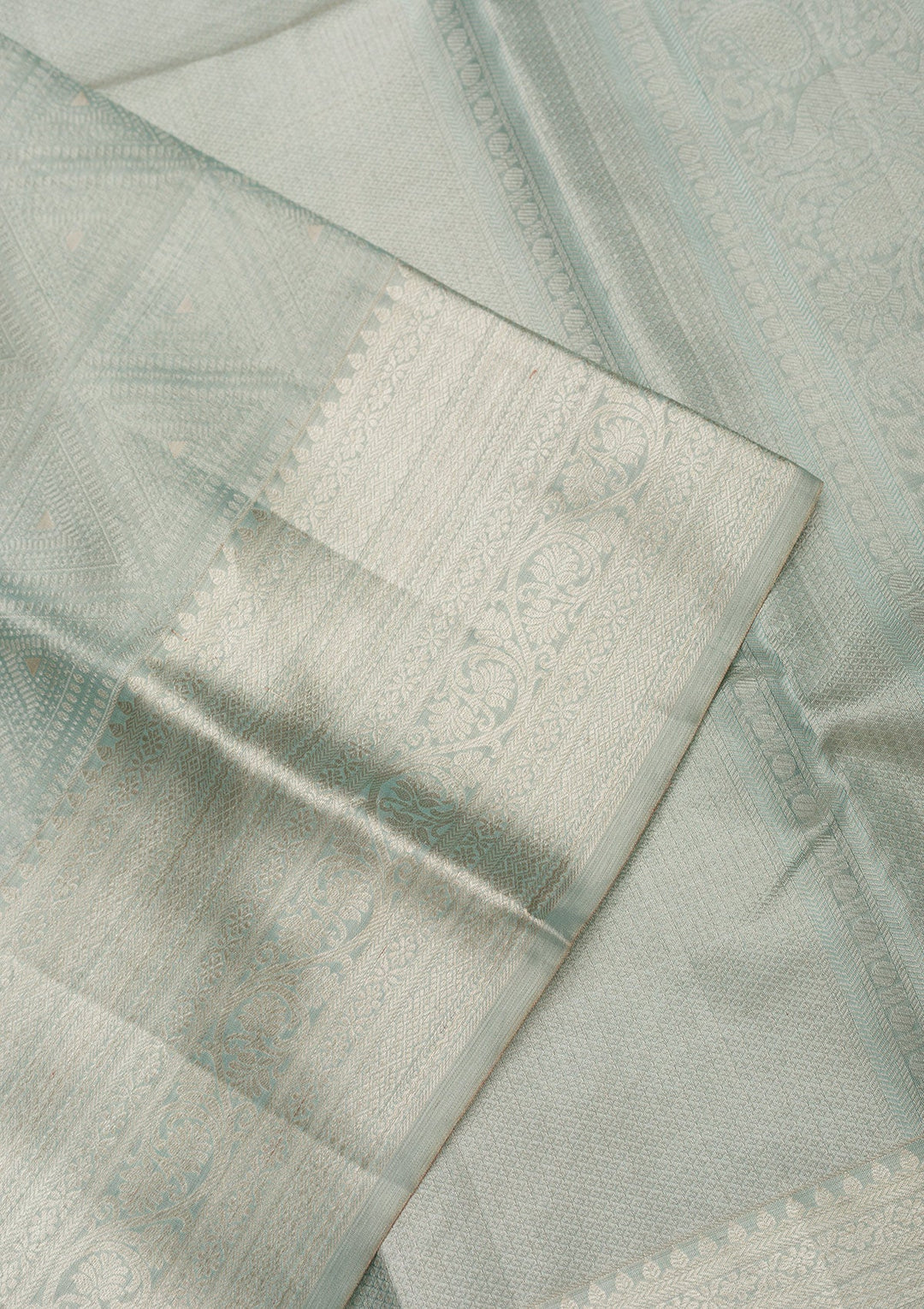 Pista Green Zariwork Pure Silk Saree-Koskii