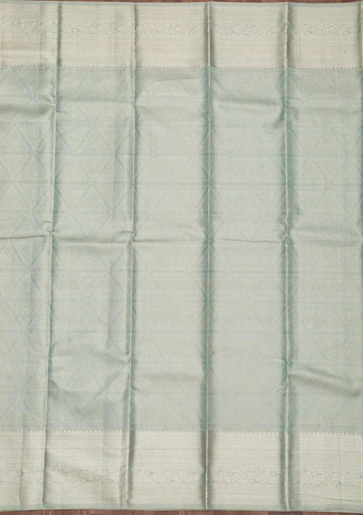 Pista Green Zariwork Pure Silk Saree-Koskii