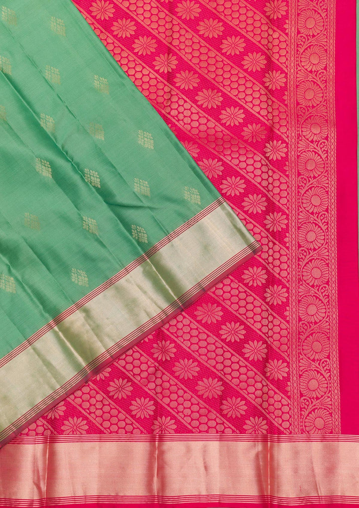 Pista Green Zariwork Pure Silk Saree-Koskii