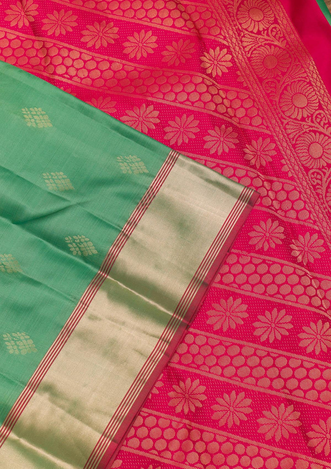 Pista Green Zariwork Pure Silk Saree-Koskii