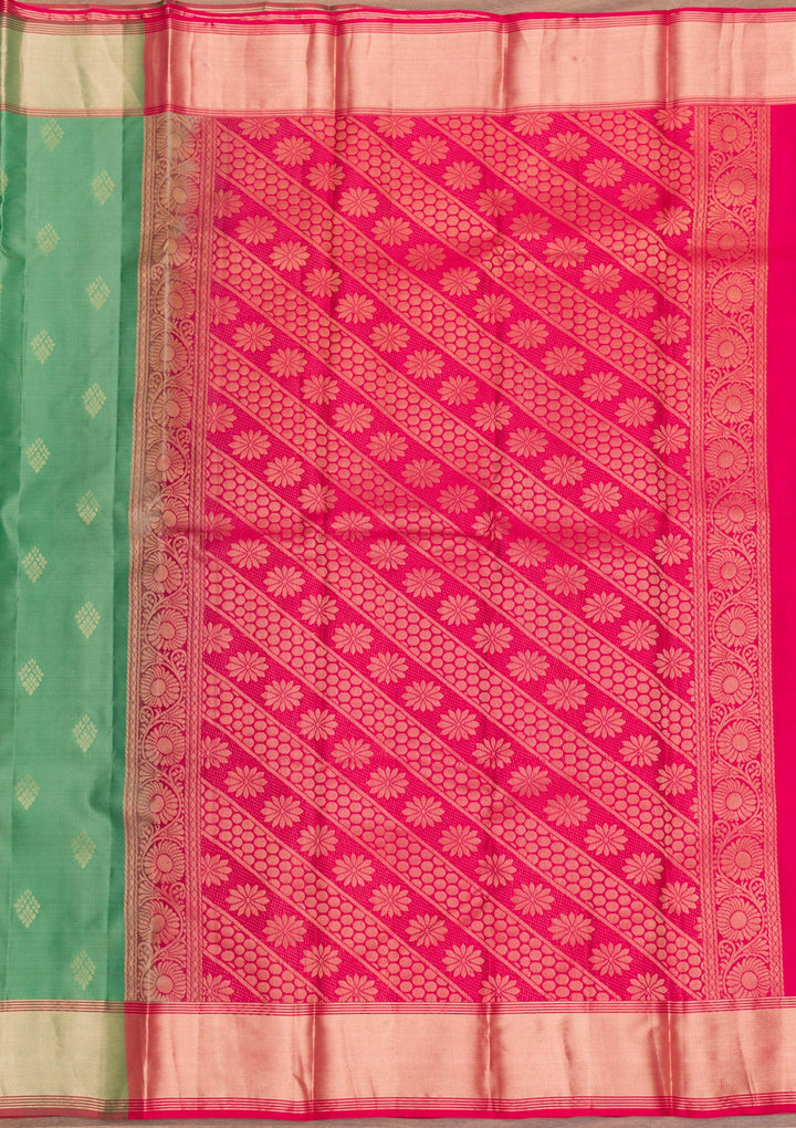 Pista Green Zariwork Pure Silk Saree-Koskii