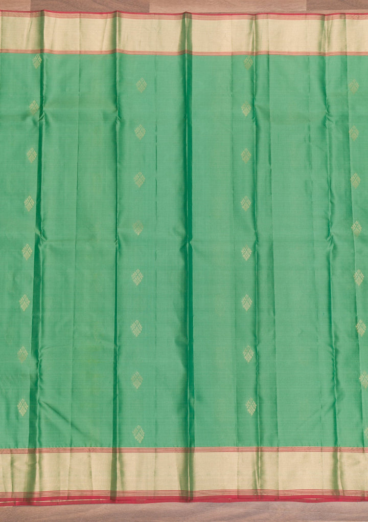 Pista Green Zariwork Pure Silk Saree-Koskii