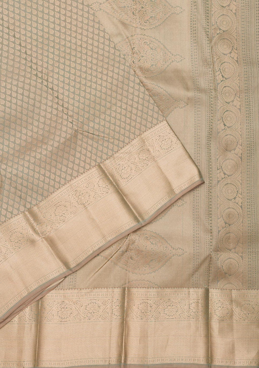 Pista Green Zariwork Pure Silk Saree-Koskii