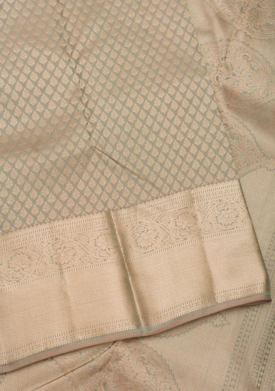 Pista Green Zariwork Pure Silk Saree-Koskii