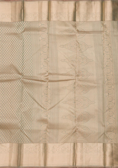 Pista Green Zariwork Pure Silk Saree-Koskii