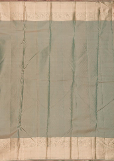 Pista Green Zariwork Pure Silk Saree-Koskii