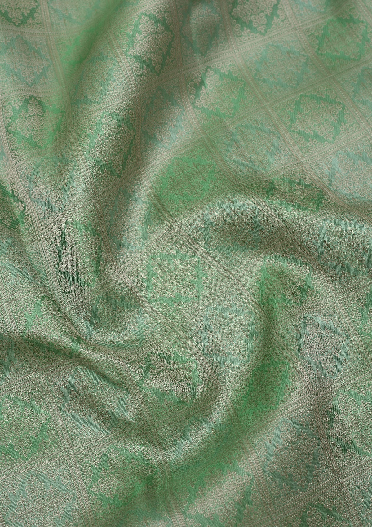 Pista Green Zariwork Pure Silk Saree