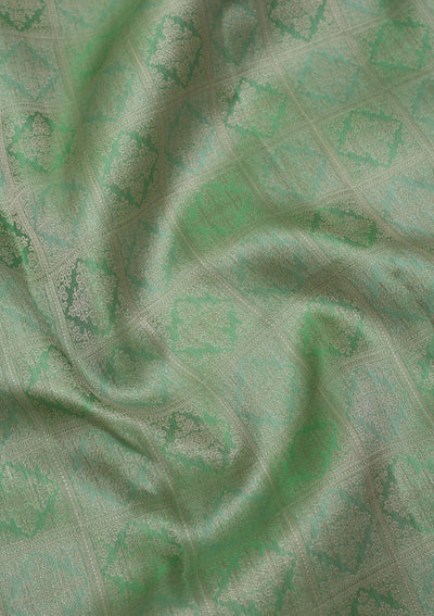 Pista Green Zariwork Pure Silk Saree