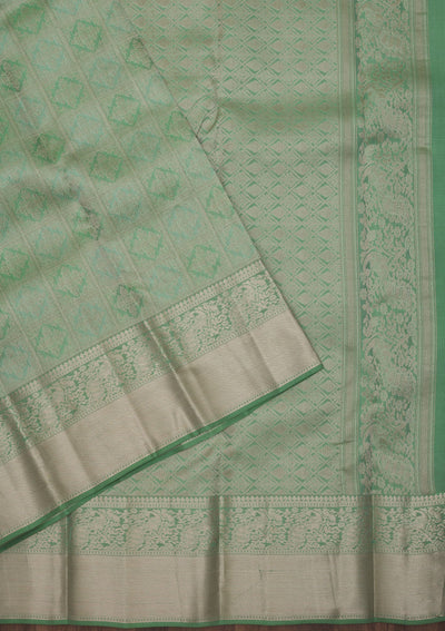 Pista Green Zariwork Pure Silk Saree
