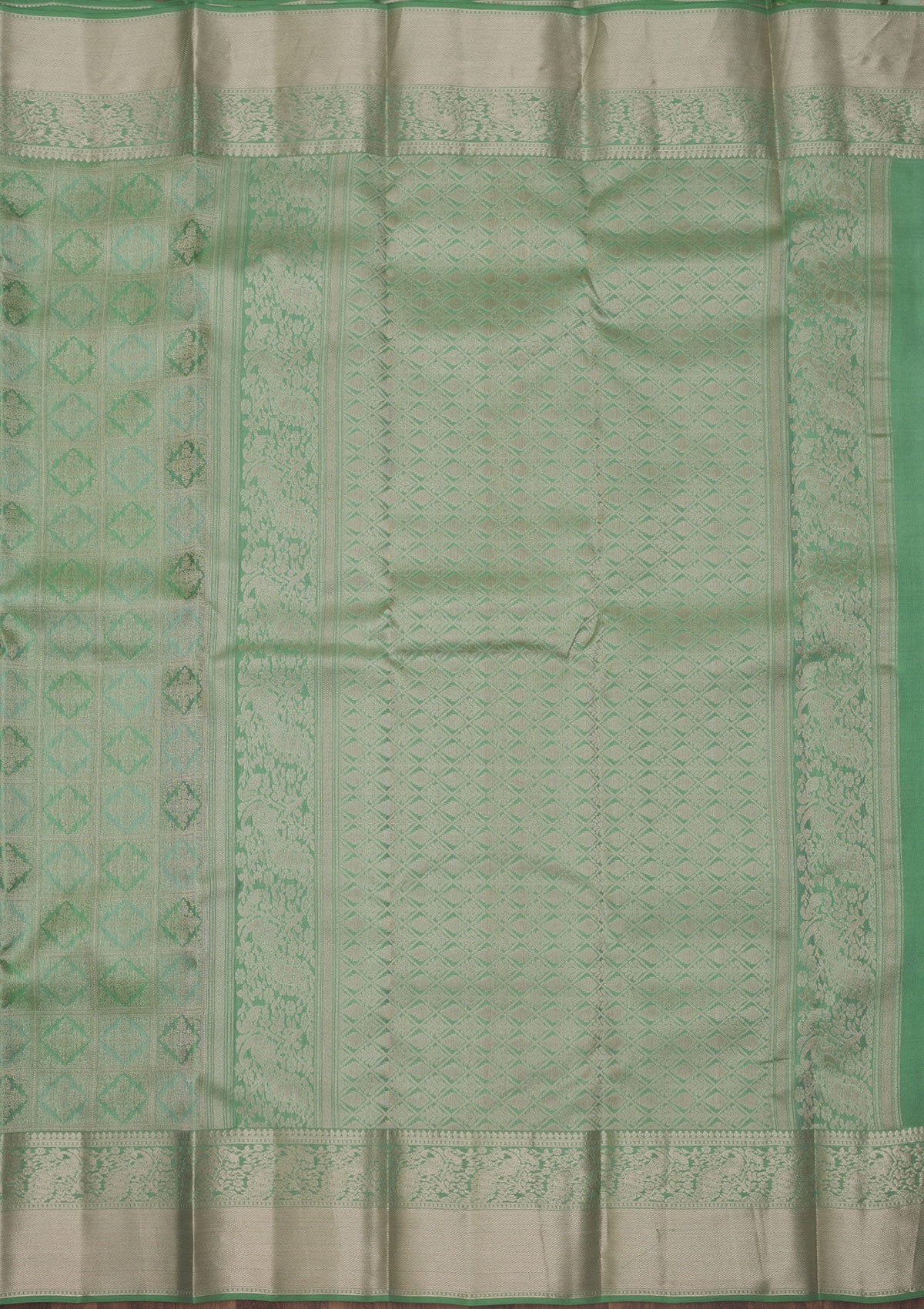 Pista Green Zariwork Pure Silk Saree